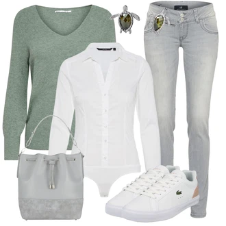 Outfit s Pastelové barvy Lacoste "Cool vzhled na jaro"