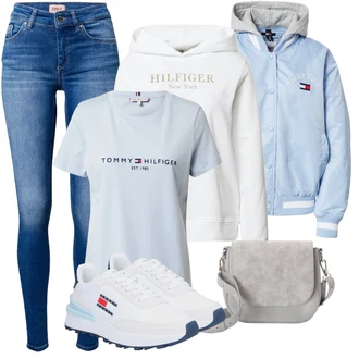 Outfit s Bota Teniska Tommy Jeans "Cool vzhled na jaro"