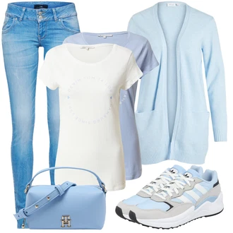 Outfit sa Siva Majica I Top Veći Broj/Denim majica Tom Tailor Denim "Cool za slobodno vrijeme"