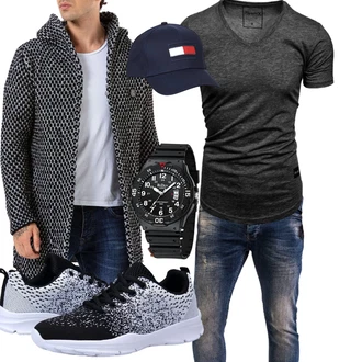 Frühlings Outfits Leichte mit Grau DAFENP "Cooler Look für den Frühling"