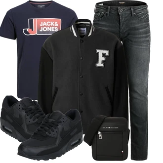 Frühlings Outfits Esthetische mit Schwarz/Grau/Dunkelgrau Sneaker Low/Schmaler Sneaker/Winter Sneaker/Walkingschuh/Leder Sneaker/Skateschuh/Schnürschuh/Freizeitschuh Nike Sportswear "Cooler Look für den Frühling"Look: Uni, Empire, Premium, Elegant, Streetwear, Classic, Esthetische, Unisex, Outdoor, Extravagante, Skater, Sportlich, Schön, Büro, Rap