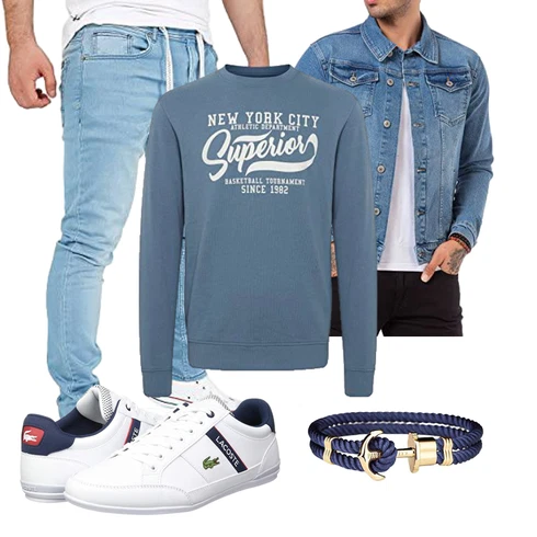 Hellblau/Blau Kurze Jeansjacke Redbridge kombinieren