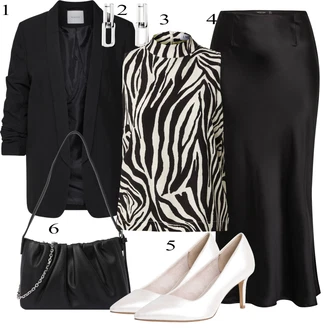 outfit mit Črna/Bela Bluza Odprta Bluzka Edited "Pokrivalo za pomlad"