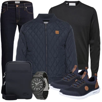 Outfit mit Schwarz/Dunkelgrau/Grau Women's Fleece Sweatshirts/Sport Sweatshirt/Basic Pullover/Feinstrickpullover/Kaschmir Pullover/Rundhals Pullover/Einfacher Pullover/Rollkragenpullover/Wollpullover SELECTED HOMME "Freizeit Outfit"