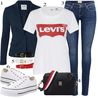 outfit mit Bela/Krem Platnena superga/Superge Nizka/Superge Luknjasta Converse "Pokrivalo za pomlad"