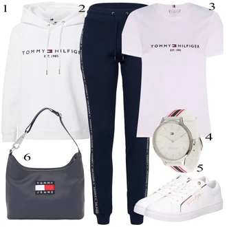 outfit mit Bela/Rdeča Čevlj Usnjene superge/Superge Nizka/Ozka superga/Superge Z Bočno Zadrgo/Poletne superge Tommy Hilfiger "Pokrivalo za pomlad"