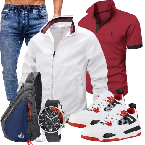 Creme/Weiß Wendejacke/Shirtjacke/Schlupfjacke/Trachtenstrickjacke/Segeljacke/Sportjacke/Innenfutter Jacke/Frühlingsjacke/Sommerjacke/Uniformjacke/Collegejacke Generic kombinieren