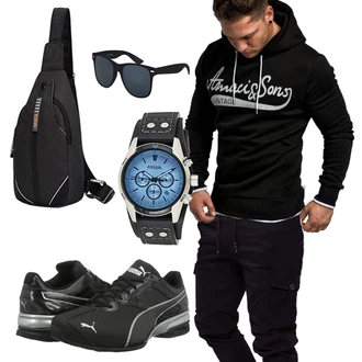 Sport Outfits mit Blau Schuh Puma "Freizeit Outfit"