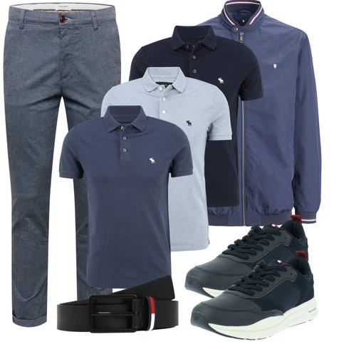 Grau/Dunkelblau/Hellblau/Blau Twill Hose/Slim Hose Jack & Jones kombinieren