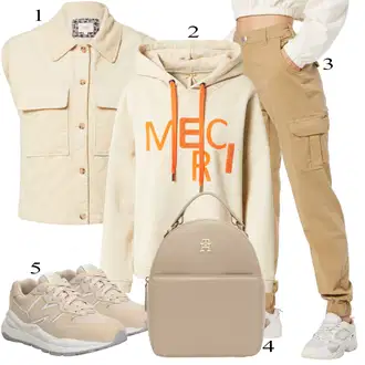 outfit mit Rjava Cargo Hlače/Hlača velika velikost Urban Classics "Pokrivalo za pomlad"