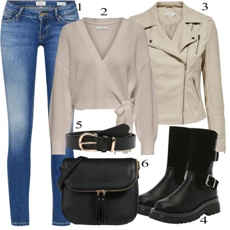 Kratka outfit mit Bež/Khaki/Rjava Plašč/Jakna Only "Pokrivalo za pomlad"