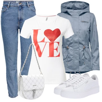 Outfit s Modrá/Světle Modrá High Waist Džínové Kalhoty/Zkrácené Džíny/Džíny s Rozparkem/Formální Košile/Zužující se Džíny/Boyfriend Džínové kalhoty/Girlfriend Džíny/Dad Džíny/Vintage džíny/Mom Jean Only "Jarní outfit"