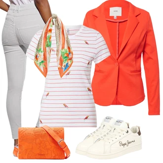 Dlouhé Outfit s Červená/Oranžová Teplákový blejzr/Bavlněný Sako/Krátké Sako/Boyfriend Sako/Elegantní Sako/Kožená Pánská Bund/Neformální Sako/Kožená bunda/Pletený Sako/Kožená bunda pro muže/Blejzrové Bund Ichi "Jarní outfit"