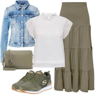 Zapínání na knoflíky Outfit s Bílá/Krémová Halenka a Tunika/Halenka Móda Pro Plnoštíhlou/Tričko & Top Móda Pro Plnoštíhlé Only "Jarní outfit"