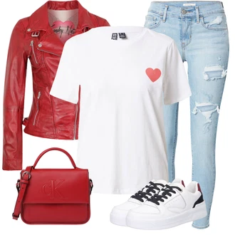 Outfit s Červená Taška/Dlouhý Zimní Kabát/Dlouhá tylová sukně/Dlouhé Šaty/Doplňek Calvin Klein "Jarní outfit pro ženy"