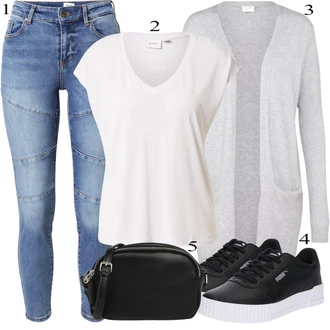 outfit mit Svetlo siva/Siva Pletene velika velikost/Pulover Vila "Pokrivalo za pomlad"