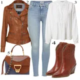 Rjava Oakwood Usnjene Jakne outfiti za dame image