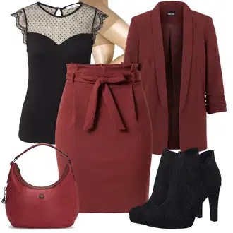 Outfit sa Crvena Privjesak Kipling "Moderni poslovni outfit"