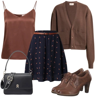 Outfity pro zábavu Hippie s Tmavě modrá/Fialová/Červená Sukně About You "Módní jarní outfit"Look: Preppy, Univerzitní, Námořní, Francouzské, Western, Cool, Boho, Hippie