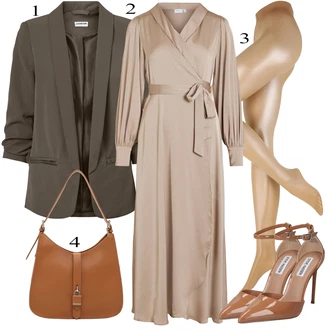 outfit mit Rjava/Bež/Zlati Dodatek za spodnje perilo/Športni dodatek/Hlačne nogavice/Hlačne nogavice velika velikost/Kompresijska nogavica/Nogavica proti trombozi/Najlonska nogavica "Pokrivalo za pomlad"