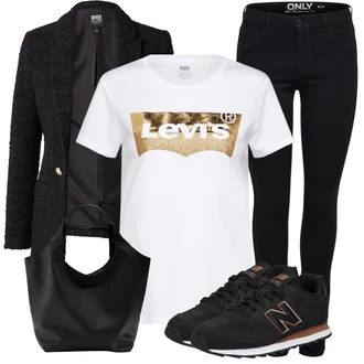 Outfit s Černá Teniska New Balance "Módní jarní outfit"