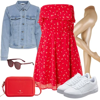 Outfit s Červená Dlouhé Šaty/Doplňek/Dlouhá tylová sukně/Dlouhý Zimní Kabát/Taška Ted Baker "Módní jarní outfit"