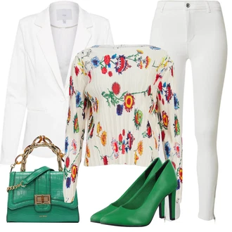 Outfit s Bílá Elegantní Sako/Kožená Pánská Bund/Kožená bunda pro muže/Boyfriend Sako/Smokingové sako/Bavlněný Sako/Blejzrové Bund/Krátké Sako/Blůzové Sako/Neformální Sako/Teplákový blejzr Ichi "Módní jarní outfit"
