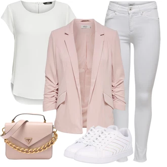 Outfit s Růžová/Béžová/Modrá Dlouhé Kardigany/Taška Přes Rameno/Doplňek/Dlouhá tylová sukně/Dlouhý Zimní Kabát/Dlouhé Šaty Guess "Módní jarní outfit"