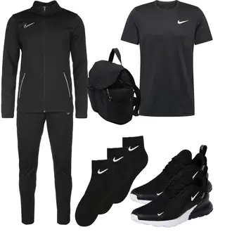 Outfit mit Schwarz Schuh Ohne Schnürsenkel/Sommer Sneaker/Turnschuh ohne Schnürsenkel/gesundheitsschuh/Sneaker Mit Lochmuster Nike Sportswear "Nike sport"