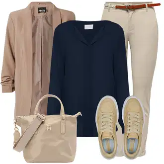 Zakopčaj dolje Outfit sa Tamnoplava Bluza s gumbom/Bluza koja se ne pegla/Slip-on Bluza/Poslovna Bluza/Bluza Dugih Rukava/Kožna jakna za muškarce/Bluza s Podignutim Ovratnikom/Bodija Bluze/Svilena bluza/Jednobojna Bluza Vila "Odličan Look Za Proljeće"