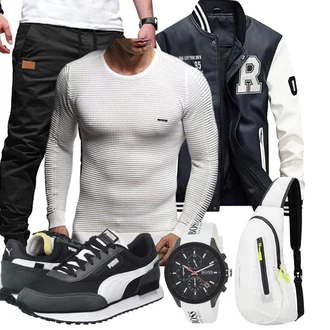 Frühlings Outfits Leichte mit Schwarz/Dunkelblau/Blau/Hellblau Sportjacke/Collegejacke Vogstyle, Schwarz Unkategorisiert JMIERR "Outfit für den Frühling"