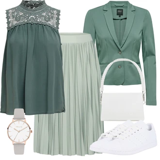 Stan Smith Outfit s Bílá/Krémová Úzká teniska/Nízká Teniska/Kožené tenisky/Letní tenisky Adidas Originals "Outfit na léto"