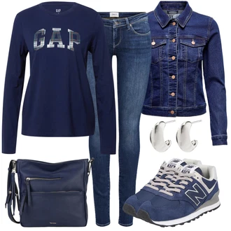 Outfit sa Plava Niska Tenisica New Balance "Outfit za slobodno vrijeme"