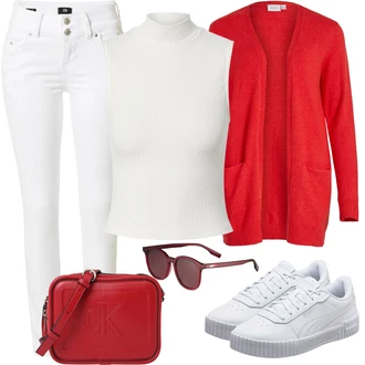 Ležerne kombinacije sa Crvena Sunčana Naočala McQ Alexander McQueen, Crvena Nekategorizirano Calvin Klein Jeans "Outfit za svaki dan"