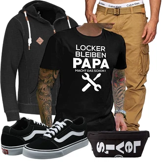 Outfit mit Grau/Schwarz Vans "Perfekt für die Freizeit"