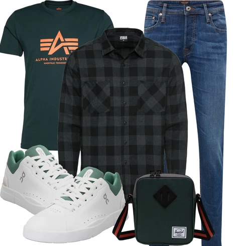 Hellblau/Dunkelgrün/Grün T-Shirt Training/Funktions T-Shirt/Kurzarm T-Shirt/Umstands T-Shirt/Print Shirt/T-Shirt Mit Print/Laufschuhe für Männer Alpha Industries kombinieren