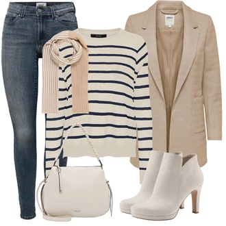 Outfit s Béžová Šál Tommy Hilfiger "Perfektní na jaro"