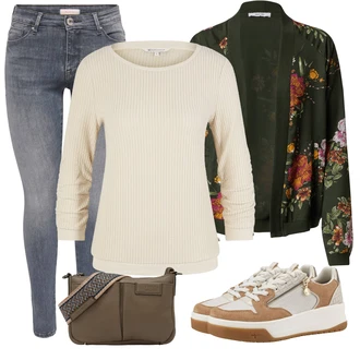 Elegantní Outfit s Šedá/Světle šedá/Tmavě šedá Kožená bunda/Kotníková Bota/Motorkářské Džíny/Džíny s Rozparkem/Džíny s Nízkým Sedem/Džín s Nízkým Pasem/Push up Džín/Slim Fit Džíny/Kožené Boty/Zimní bunda Only "Perfektní na jaro"Look: Cool, Elegantní, Old Money, Skromné