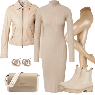Outfit s Béžová/Khaki/Hnědá Motorkářské Bund/Přechodné Bundy/Bunda s Bočním Zipem/Letní Bund/Kožené Bund Bunda z Umělé Kůže/Kožená vintage bunda/Kožená Bomber Bund/Kožené Bund/Jarní bunda/Motorkářská bunda Oakwood "Perfektní na jaro"