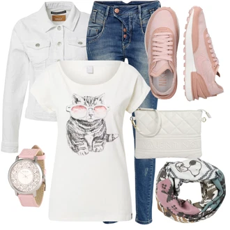 Outfit s Šedá/Krémová/Bílá Vintage Bund/Krátký Bund/Krátký Bund/Letní Bund/Džínové Bund/Krátké Džínové Bundičky Only "Perfektní na jaro"