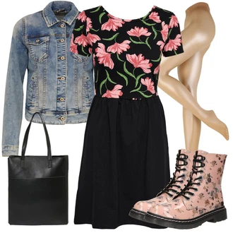 Moderní Outfit s Světle modrá/Modrá Krátké Džínové Bundičky/Džínové Bund LTB "Perfektní na jaro"Look: 90tá léta, Cool, Moderní, Krásný, Old Money, Univerzitní, Western