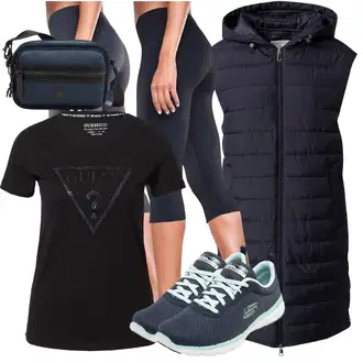 Outfit s Tmavě šedá/Tmavě modrá/Šedá/Růžová Nightwear & Loungewear Domácí oblek Niki/Termo pyžamo VIVANCE "Překrásné jarní outfity"
