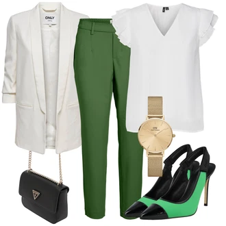 Old Money Outfit s Zlatý/Žlutá Náramkové Hodinky/Dárkový set hodinek/Řetízkové Hodinky/Nástroj pro Hodinky Daniel Wellington "Překrásné jarní outfity"Look: Burleska, Šik, Klasické, Elegantní, Disko, Old Money, Steampunk, Retro, 80tá léta