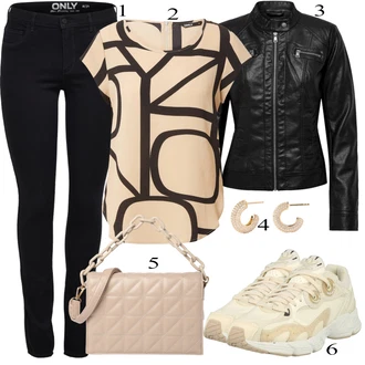 outfit mit Črna/Rdeča Jakna/Plašč Only "Pokrivalo za pomlad"