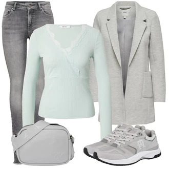 moderne Outfit sa Siva/Svjetlosiva/Tamnosiva Kožna Jakna/Traperice s Prorezom/Termo Traperice/High Waist Traperice/Traperice Slim Kroja/Zimska jakna/Kožne Cipele/Push-up Traperice/Traperica Niskog Struka/Bikerske Traperice Only "Proljetni outfit za žene"Look: Rap, Boja, moderne, Običan, cool, Prekrasan, Old Money, Disko, Besprijekorno