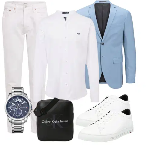Hellblau/Blau Anzug Blazerjacke/Boyfriend Blazer/Lässiger Blazer/Lederjacke/Baumwoll ­Blazer/Eleganter Blazer/Strick­Blazer/SweatBlazer/Lederjacke für Männer Jack & Jones kombinieren