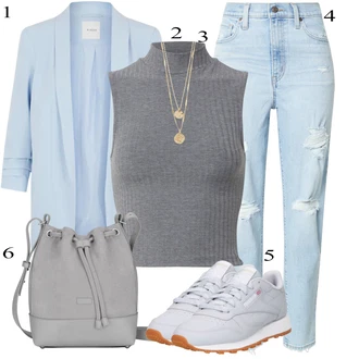outfit mit Pastelne barve Reebok "Pokrivalo za pomlad"