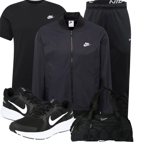 Schwarz/Dunkelblau/Blau TrainingsHose/LaufHose/SportHose Nike kombinieren mit Schwarz Bluse Große Größe/Shirt & Top Große Größe/T-Shirt Training/Funktions T-Shirt/Kurzarm T-Shirt/Ausgefallenes T-shirt Nike Sportswear
