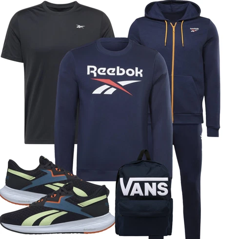 Dunkelblau/Dunkelgrau/Grau/Schwarz T-Shirt & Top/Funktions T-Shirt/Mesh Shirt/T-Shirt Training Reebok kombinieren
