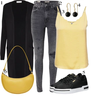 Casual outfits Zima mit Črna Pletene velika velikost Vila "Pokrivalo za pomlad"